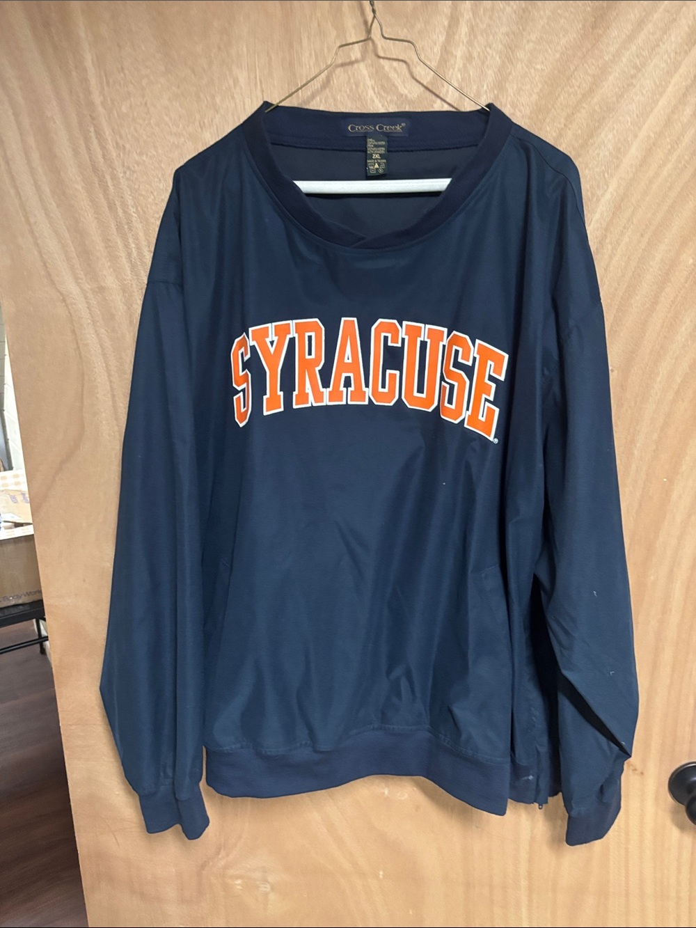 Navy Windbreaker with Orange Syracuse Appliqué